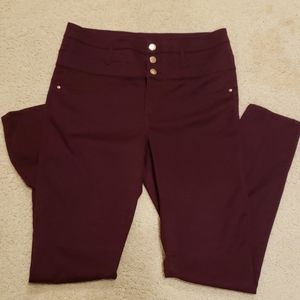 Maroon high waisted button up jeans